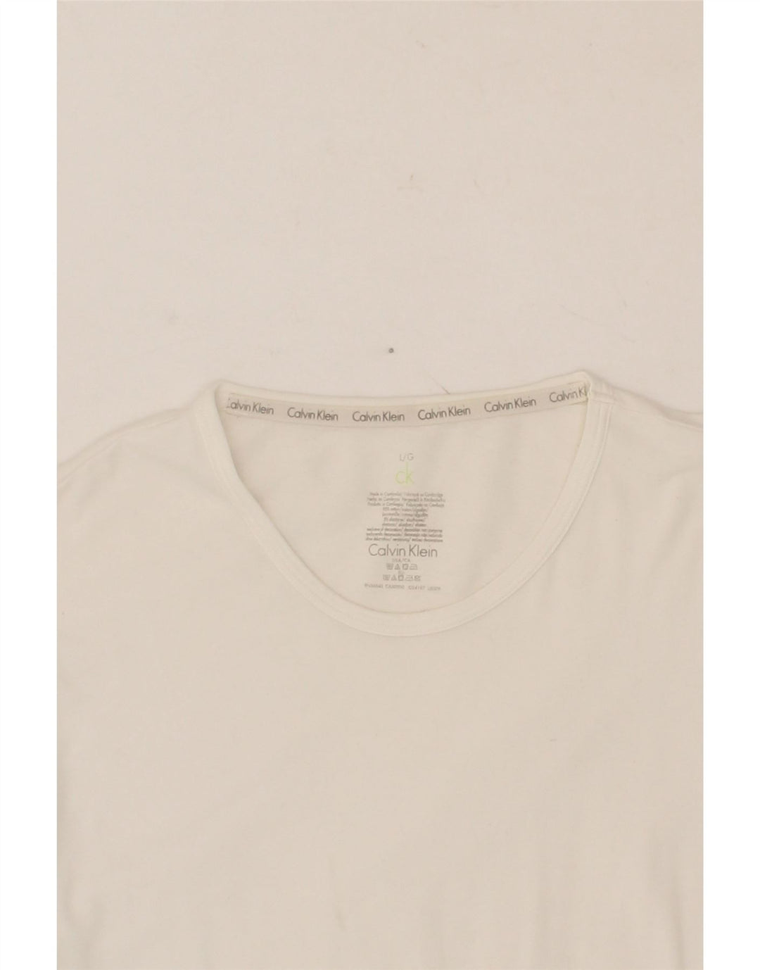 CALVIN KLEIN Mens T-Shirt Top Large White Cotton Vintage Calvin Klein and Second-Hand Calvin Klein from Messina Hembry 