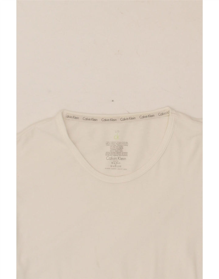 CALVIN KLEIN Mens T-Shirt Top Large White Cotton Vintage Calvin Klein and Second-Hand Calvin Klein from Messina Hembry 