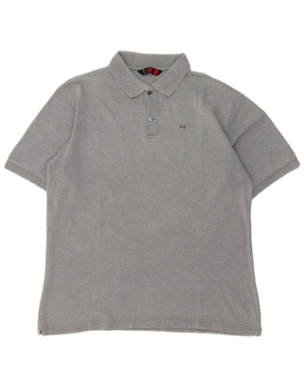Kappa Mens Polo Shirt Large Grey Cotton