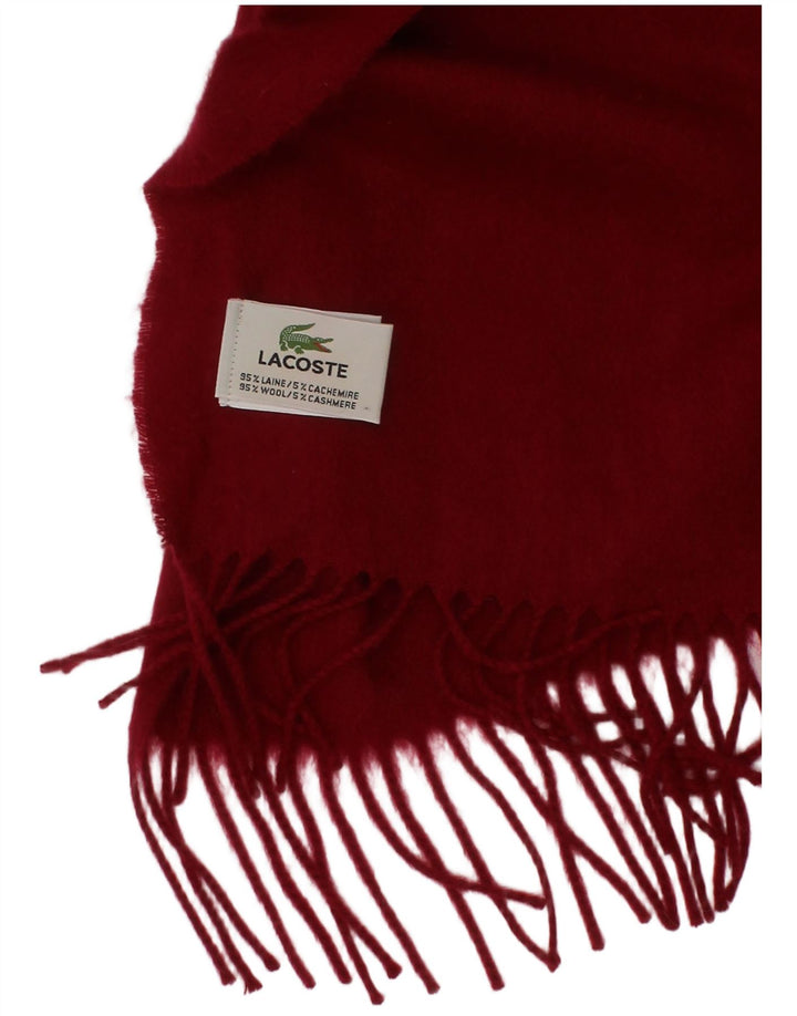 Lacoste Mens Rectangle Scarf One Size Red Wool Classic