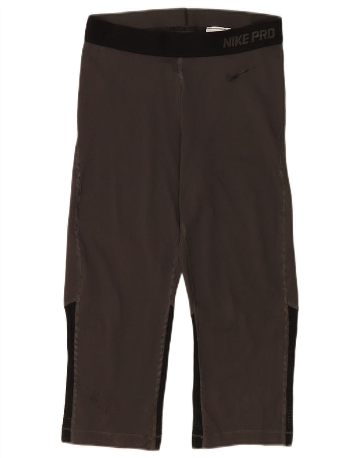 Nike Womens Graphic Capri Leggings UK 12 Mittelgraues Colourblock-Polyester