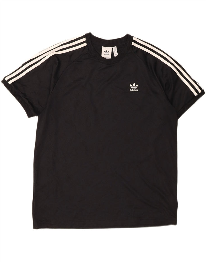 ADIDAS Mens T-Shirt Top Large Black Polyester