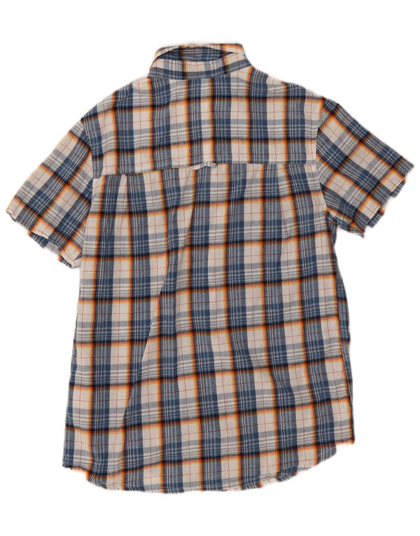 Mountain Warehouse Mens Short Sleeve Shirt Small Blue Check Polyester