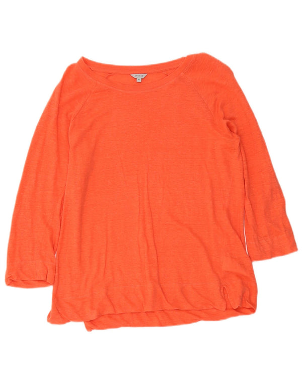 Jigsaw Dame Top 3/4 ærmet UK 12 Medium Orange Linen