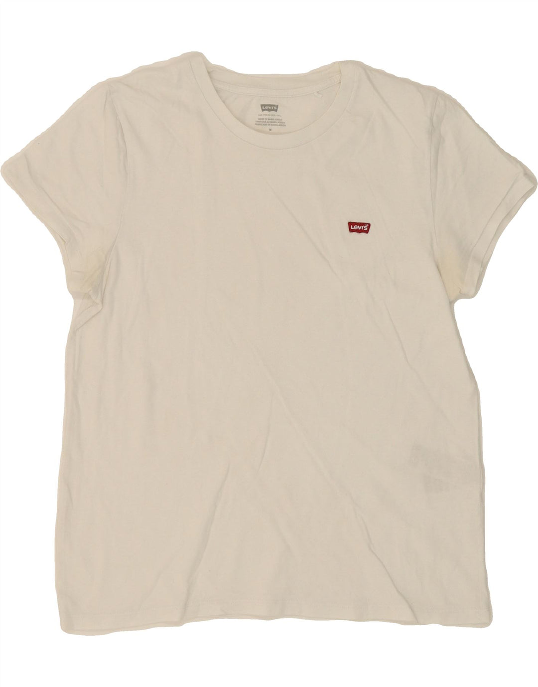 LEVI'S Womens T-Shirt Top UK 12 Medium White Cotton Vintage Levi's and Second-Hand Levi's from Messina Hembry 