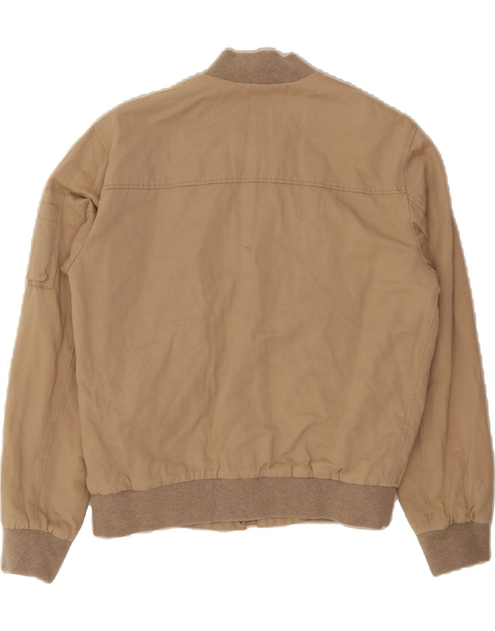 TOMMY HILFIGER Mens Tailored Bomber Jacket IT 50 Large Beige Cotton Vintage Tommy Hilfiger and Second-Hand Tommy Hilfiger from Messina Hembry 