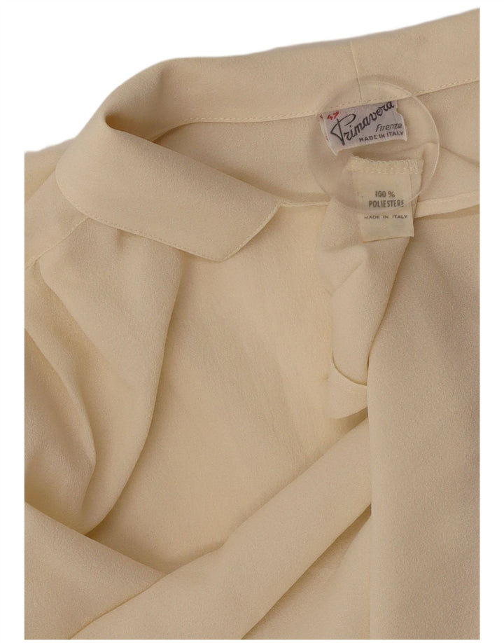 Vintage Womens Shirt Blouse IT 47 XL Beige Polyester