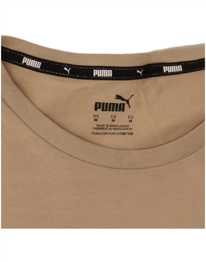 Puma Damen Grafik T-Shirt Top UK 14 Medium Beige
