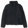 Jaqueta acolchoada feminina Superdry UK 10 poliéster azul marinho pequeno