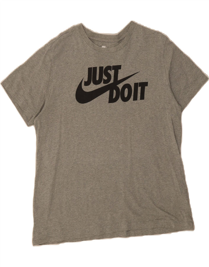 NIKE Mens Graphic T-Shirt Top Large Grey Cotton Vintage Nike and Second-Hand Nike from Messina Hembry 