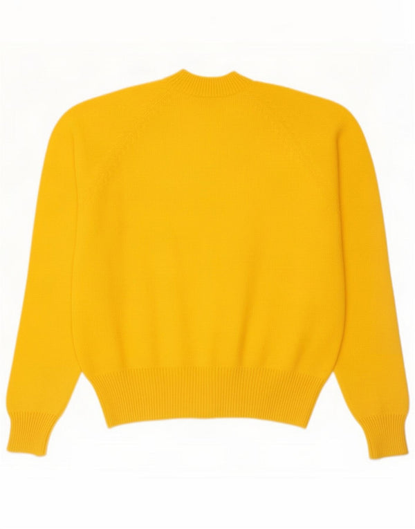 Vintage Damen Pullover mit Rundhalsausschnitt IT 46 Large Yellow Synthetic