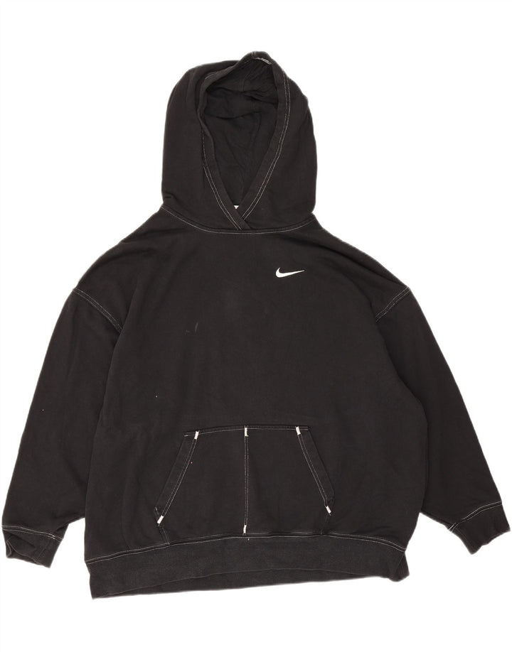Felpa con cappuccio oversize da uomo Nike Small in cotone nero