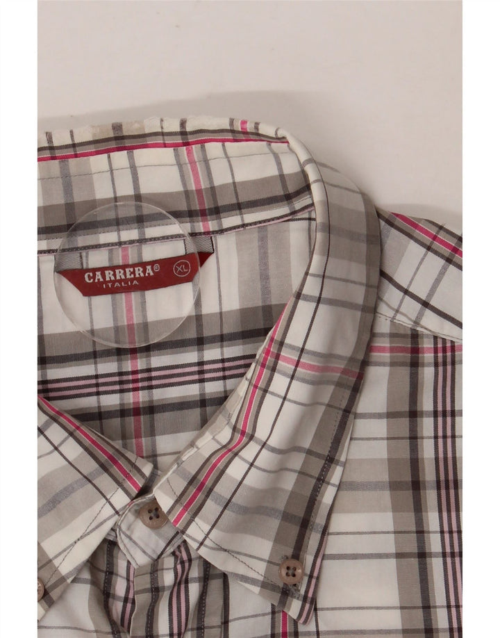 CARRERA Mens Short Sleeve Shirt XL Multicoloured Check