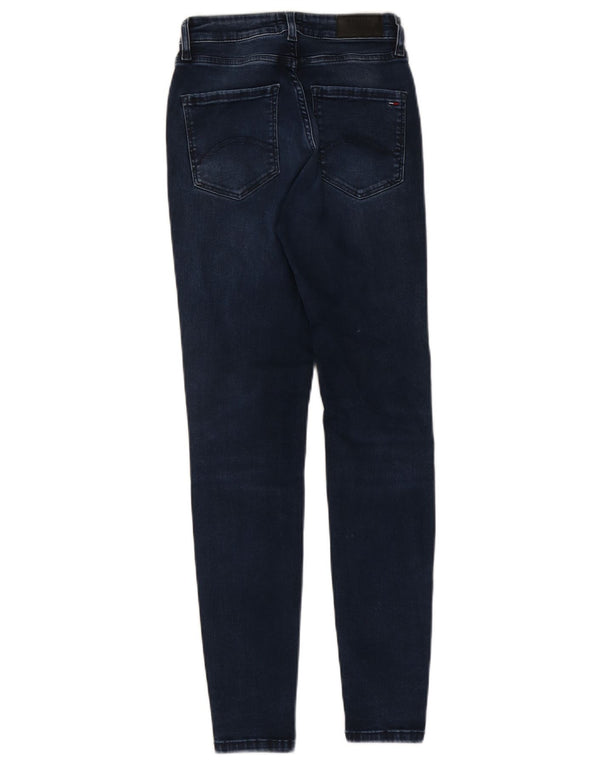 Tommy Hilfiger női ultra magas vékony farmernadrág W26 L30 sötétkék pamut