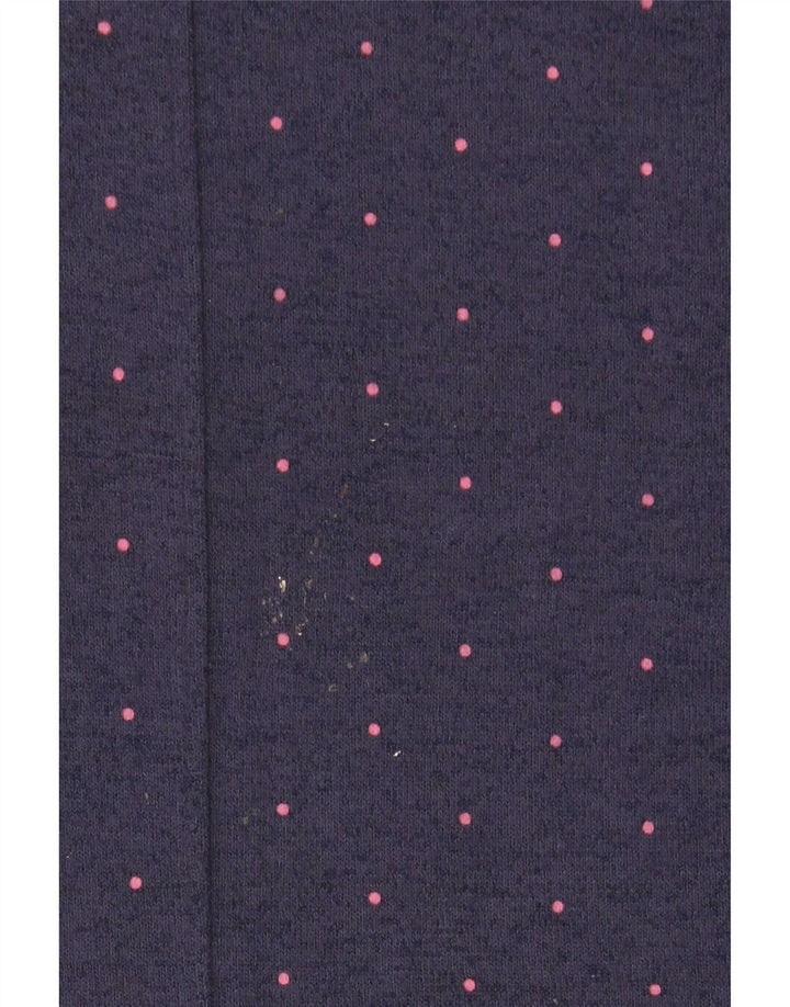 Marks & Spencer Womens Top Long Sleeve UK 14 Large Navy Blue Spotted