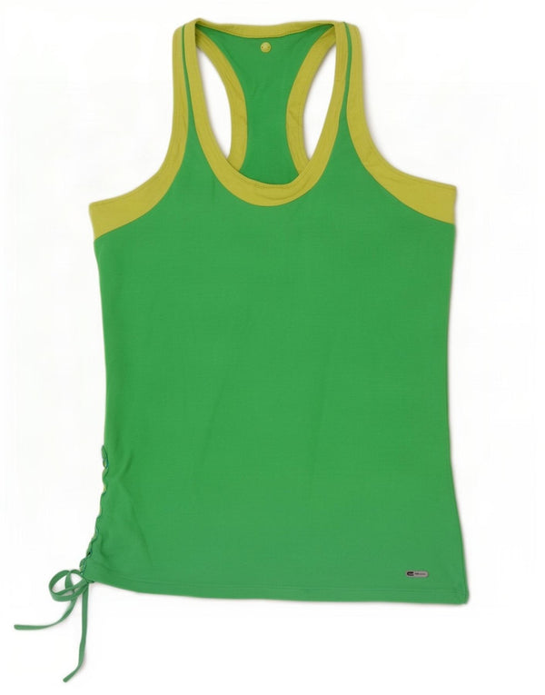 Puma Womens Crop Vest Top UK 10 Small Green Colourblock