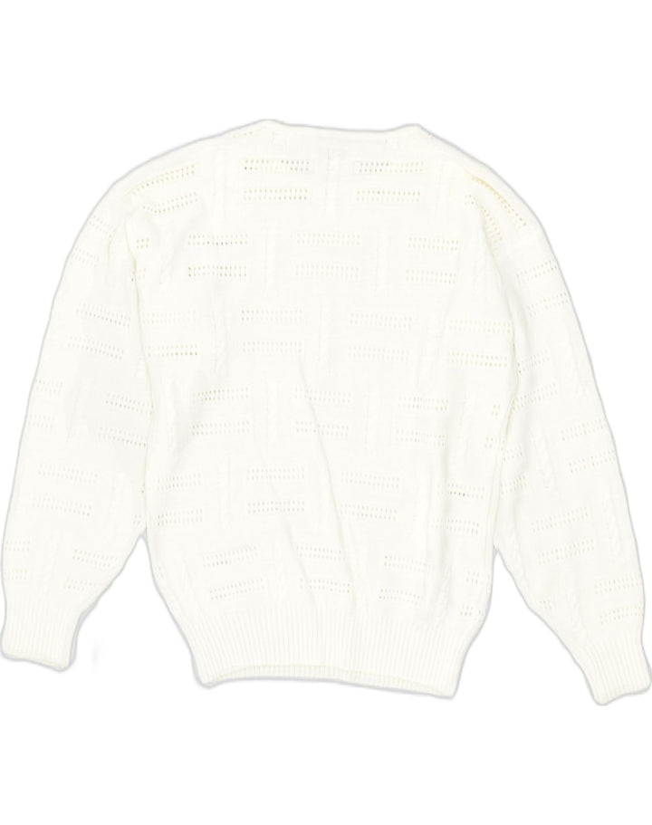 CARLA FERRONI Womens Crew Neck Jumper Sweater UK 16 Large Off White | Vintage CARLA FERRONI | Thrift | Second-Hand CARLA FERRONI | Used Clothing | Messina Hembry 