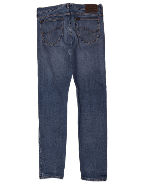 Lee Herren Rider Distressed Slim Jeans W32 L31 Blaue Baumwolle