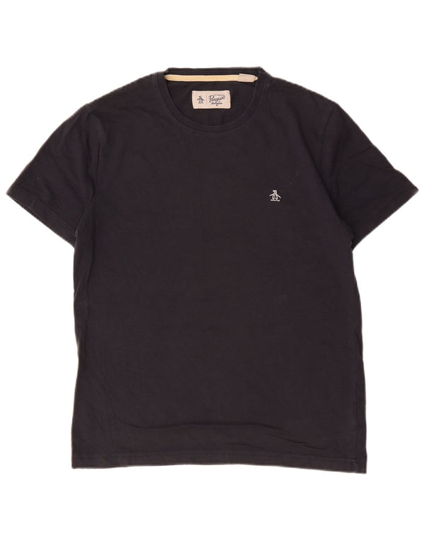 Penguin Mens T-Shirt Top Medium Navy Blue Cotton