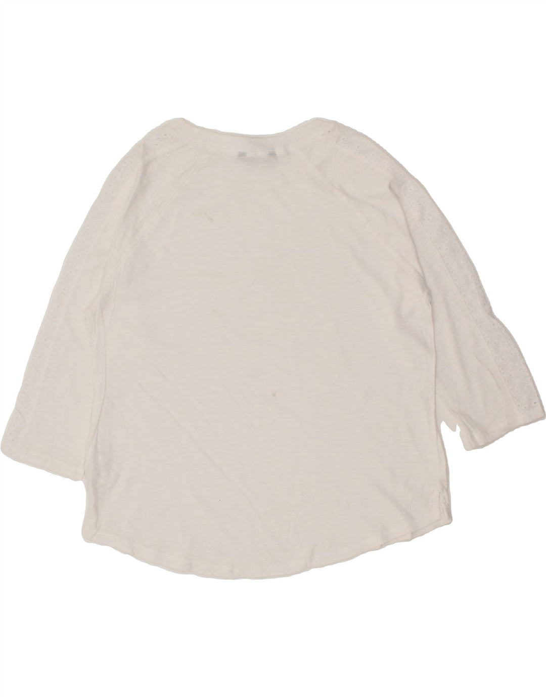 EDDIE BAUER Womens Top 3/4 Sleeve UK 12 Medium White Cotton Vintage Eddie Bauer and Second-Hand Eddie Bauer from Messina Hembry 