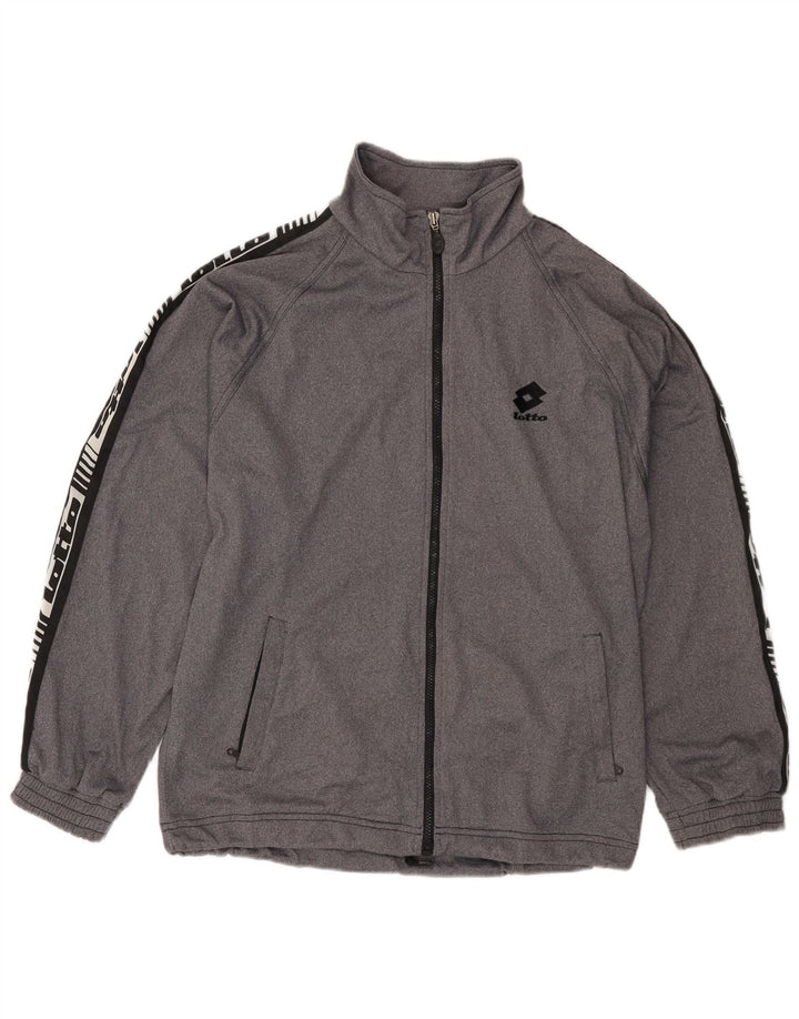 Lotto Mens Graphic Tracksuit Top Jacket UK 38/40 Medium Grey Colourblock