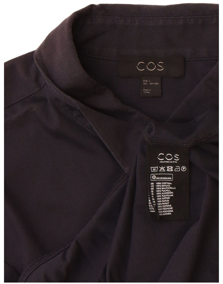 Cos Mens Short Sleeve Shirt Large Navy Blue Cotton