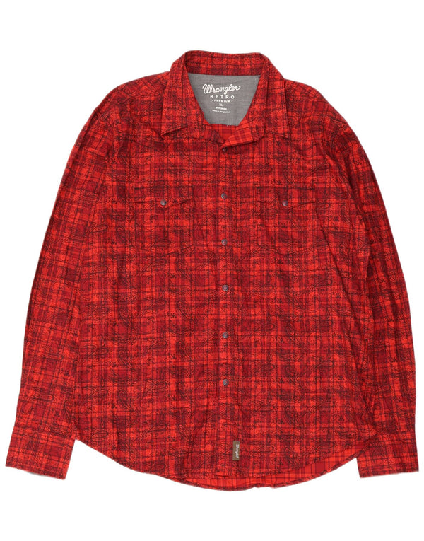 Wrangler Mens Flannel Shirt XL Red Paisley Cotton