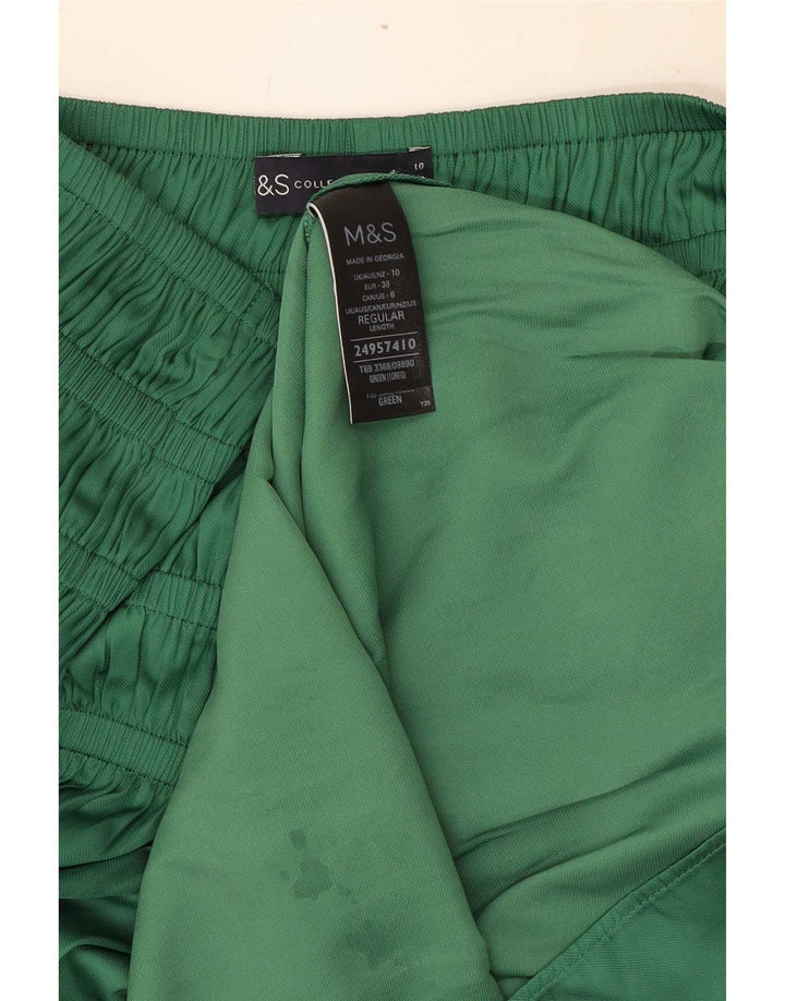 Marks & Spencer Damen Maxirock UK 10 Small W34 Grün Polyester