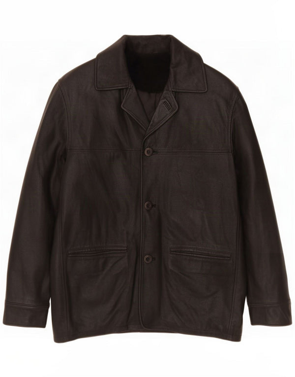Jachetă pentru bărbați din piele cu 3 nasturi Forester IT 48 Medium Black