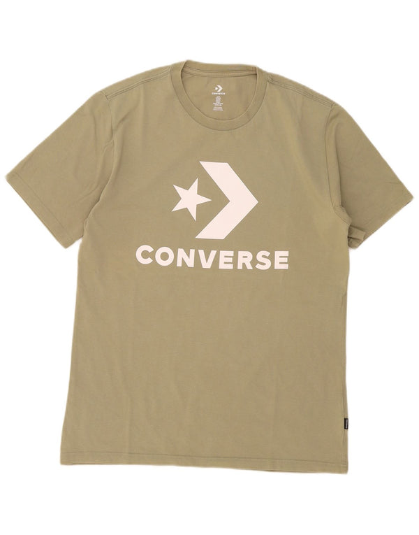 Converse Mens Graphic T-Shirt Top Medium Khaki Cotton