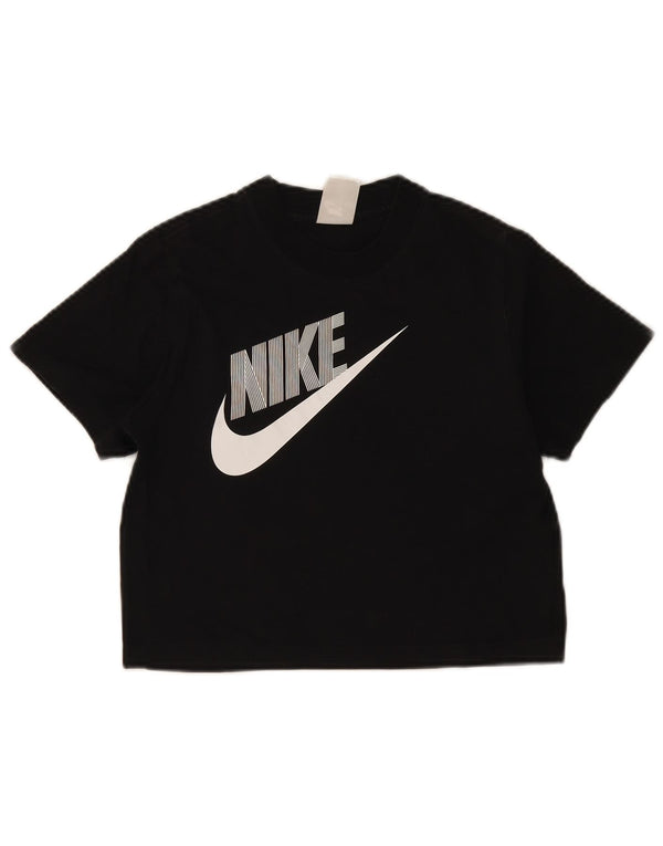 Nike Girls Graphic T-Shirt Top 8-9 ans Petit Noir Coton
