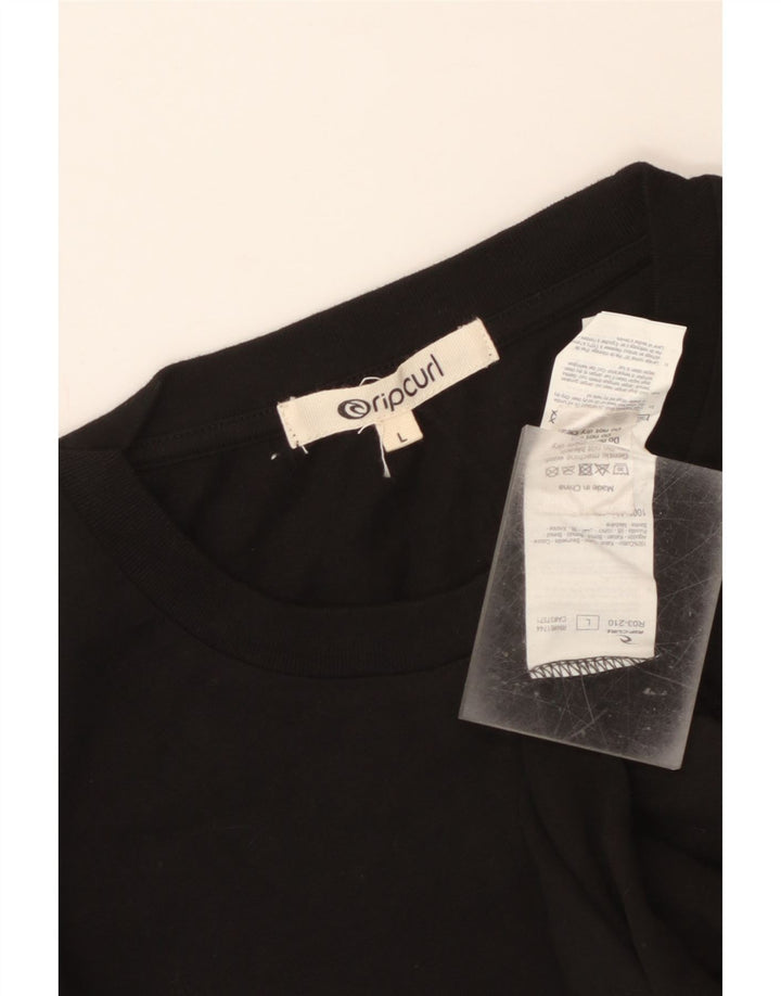 Rip Curl Mens Graphic T-Shirt Top Large Black Cotton