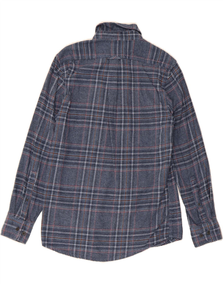 EDDIE BAUER Mens Flannel Shirt Small Navy Blue Check Cotton Vintage Eddie Bauer and Second-Hand Eddie Bauer from Messina Hembry 