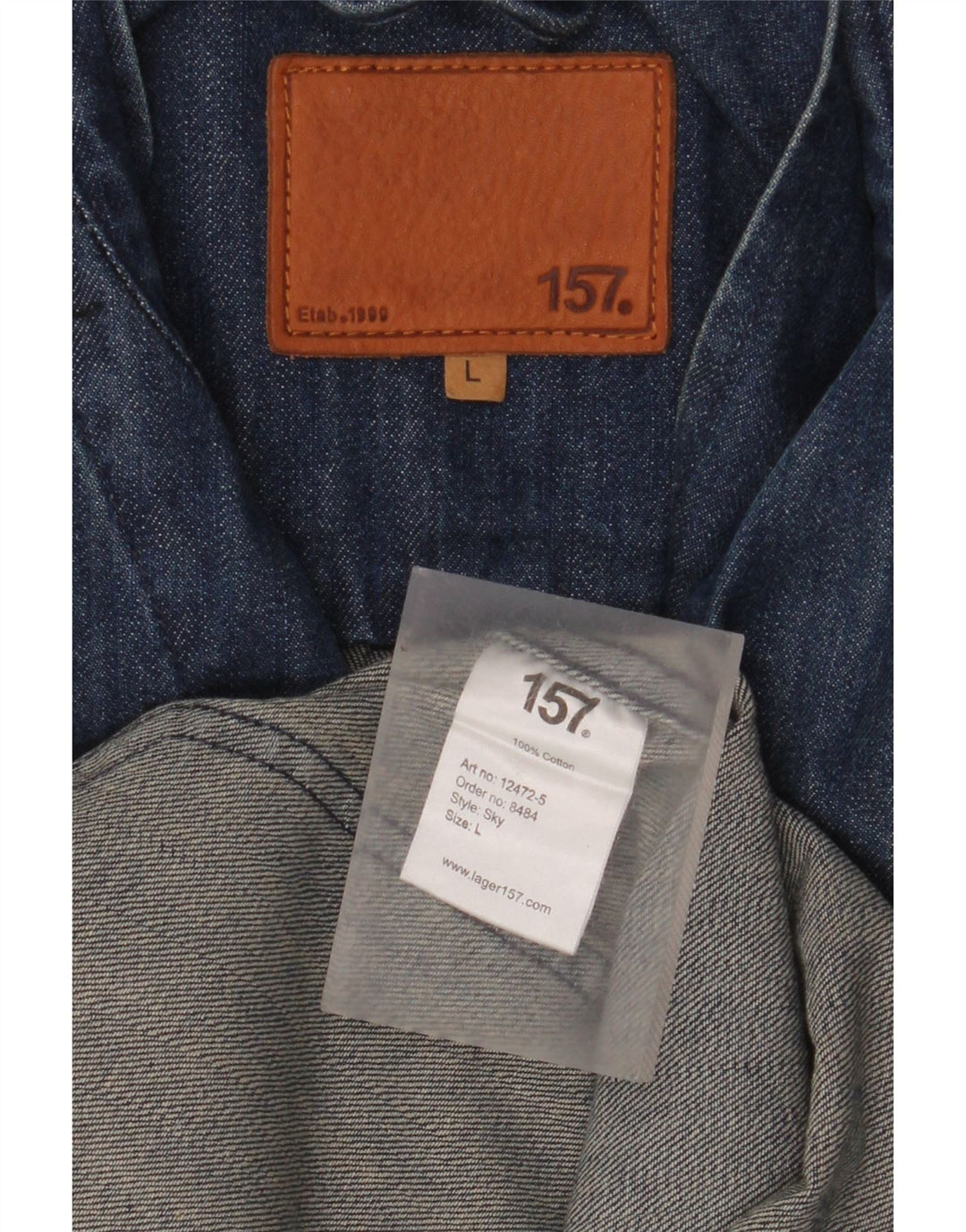 Lager 157 Mens Denim 5 Button Blazer Jacket UK 40 Large Blue Cotton