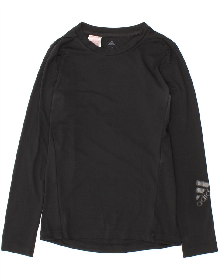ADIDAS Boys Graphic Top Long Sleeve 11-12 Years Black Vintage Adidas and Second-Hand Adidas from Messina Hembry 