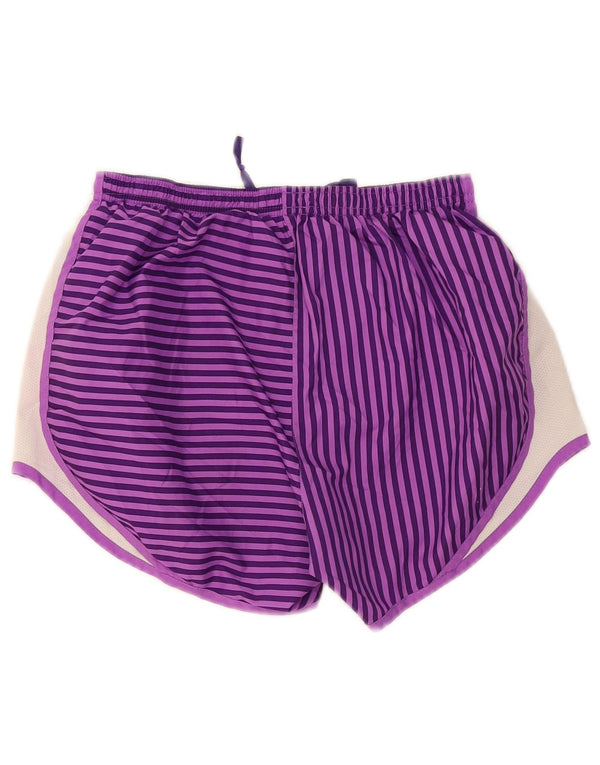 Nike Womens Dri Fit Sport Shorts UK 8 Small Purple Striped Polyester