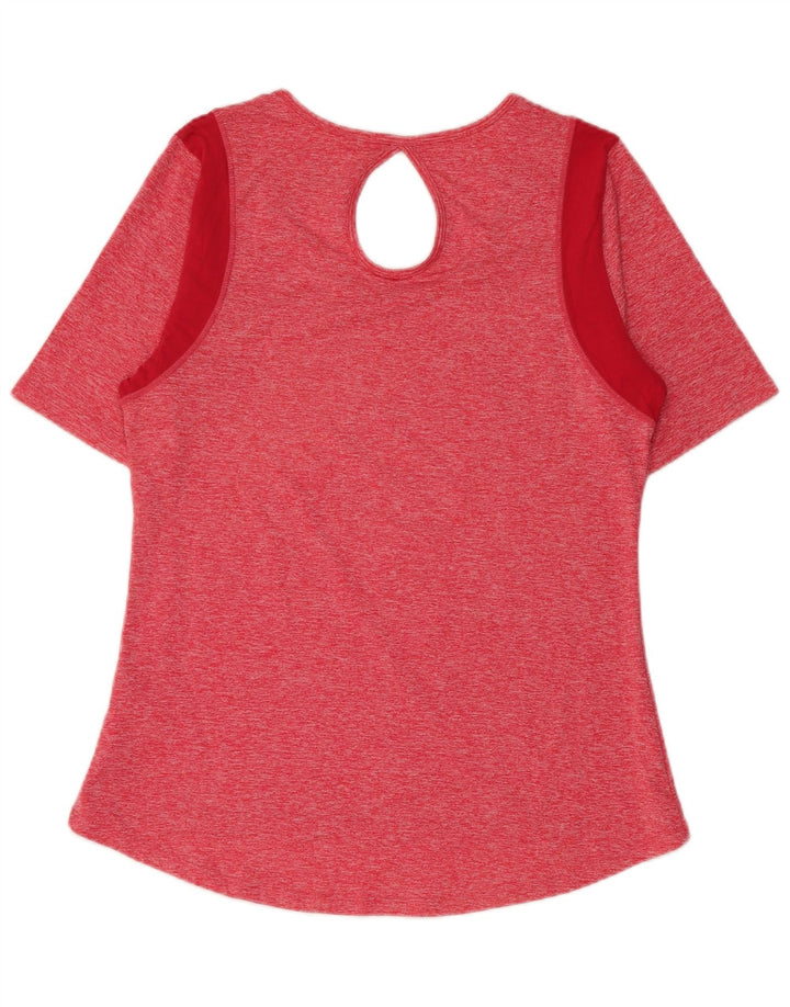 Fila Womens T-Shirt Top UK 12 Medium Pink Colourblock Polyester