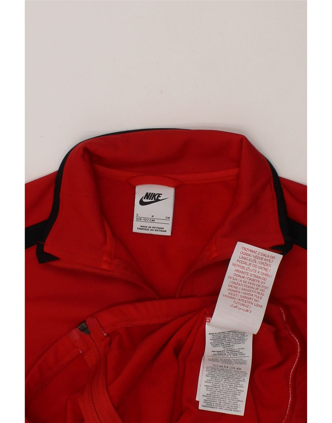 NIKE Boys Graphic Tracksuit Top Jacket 8-9 Years Small  Red Colourblock Vintage Nike and Second-Hand Nike from Messina Hembry 