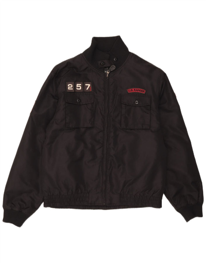 Blend Mens Bomber Jacket UK 38 Medium Black Nylon