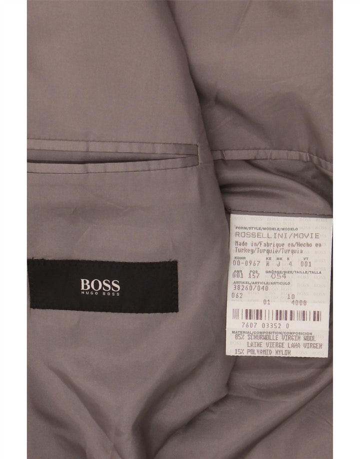 HUGO BOSS Mens 3 Button Blazer Jacket EU 54 2XL Black Pinstripe