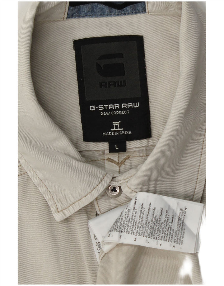 G-STAR Mens Short Sleeve Denim Shirt Large Grey Lyocell