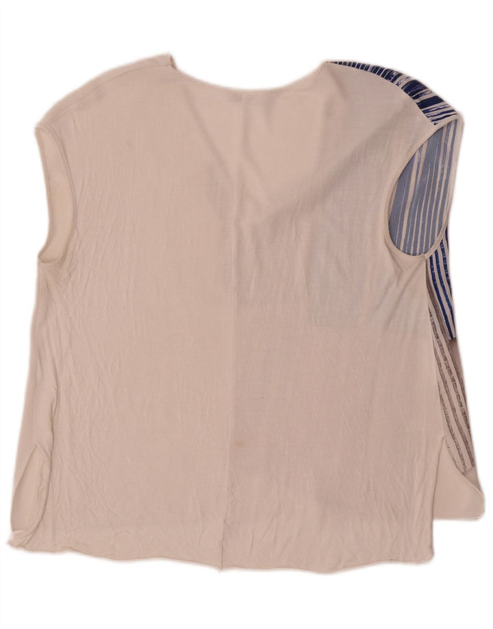 Zara Womens Sleeveless Blouse Top UK 14 Medium White Colourblock