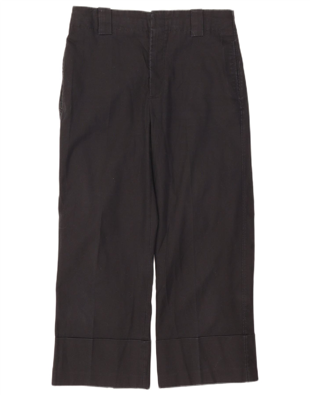 Zara Womens Cropped Trousers Medium W28 L24 Black Cotton