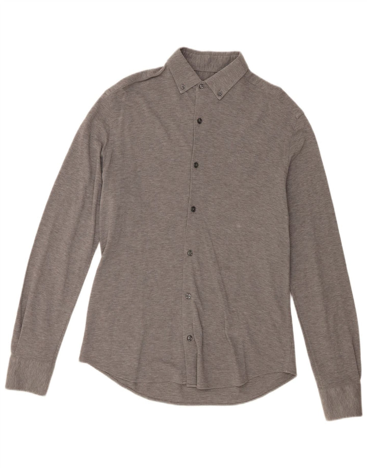 Massimo Dutti Mens Shirt Medium Grey Flecked