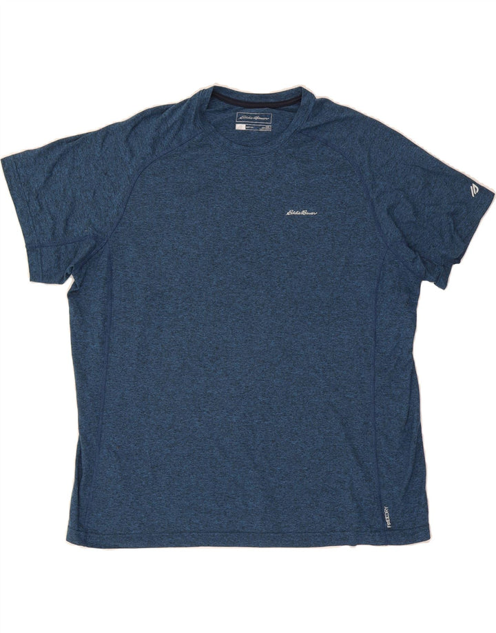 EDDIE BAUER Mens T-Shirt Top 2XL Navy Blue Polyester Vintage Eddie Bauer and Second-Hand Eddie Bauer from Messina Hembry 