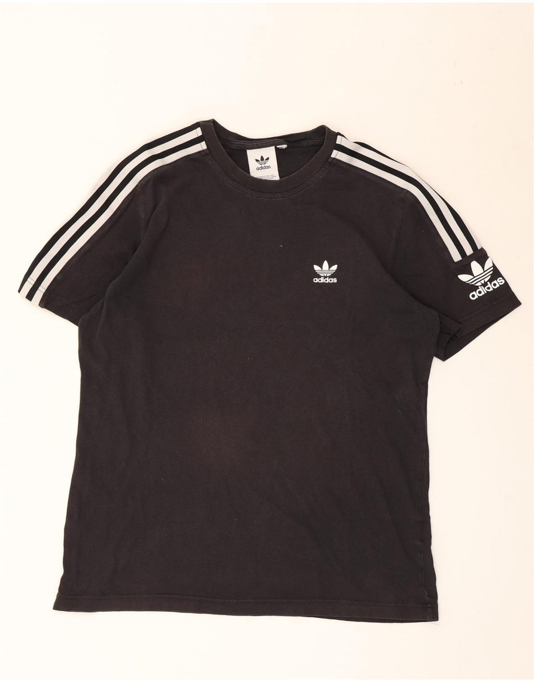 Adidas Herre T-Shirt Top Medium Sort Bomuld