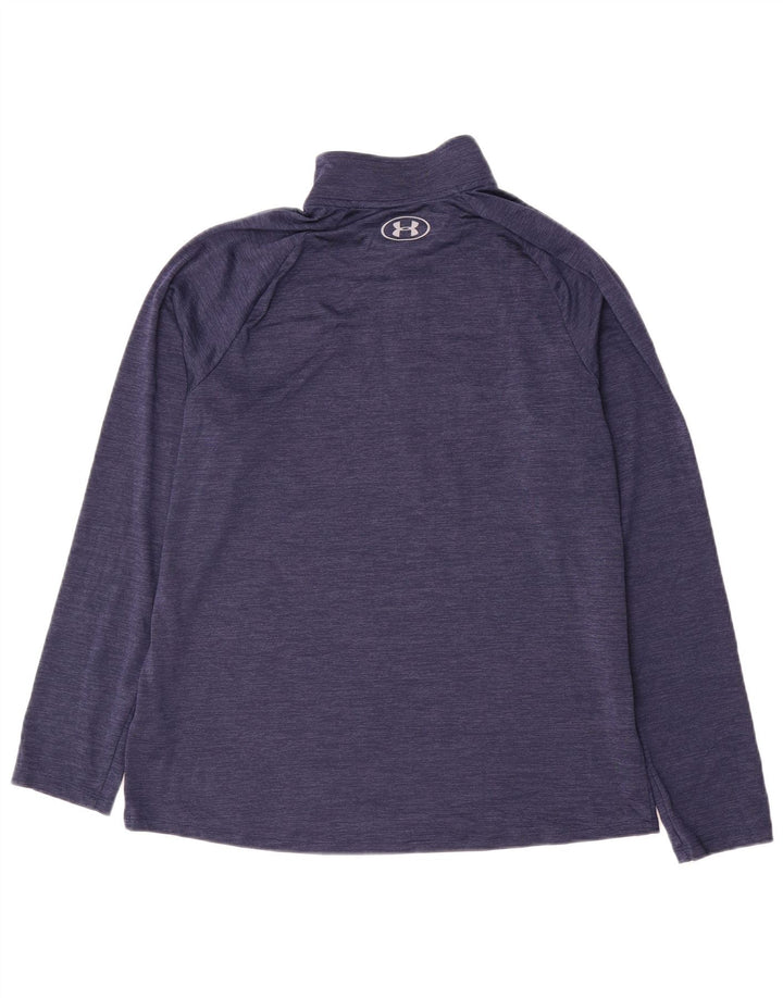 Under Armour Haut de survêtement à col zippé pour homme, grandes rayures bleu marine