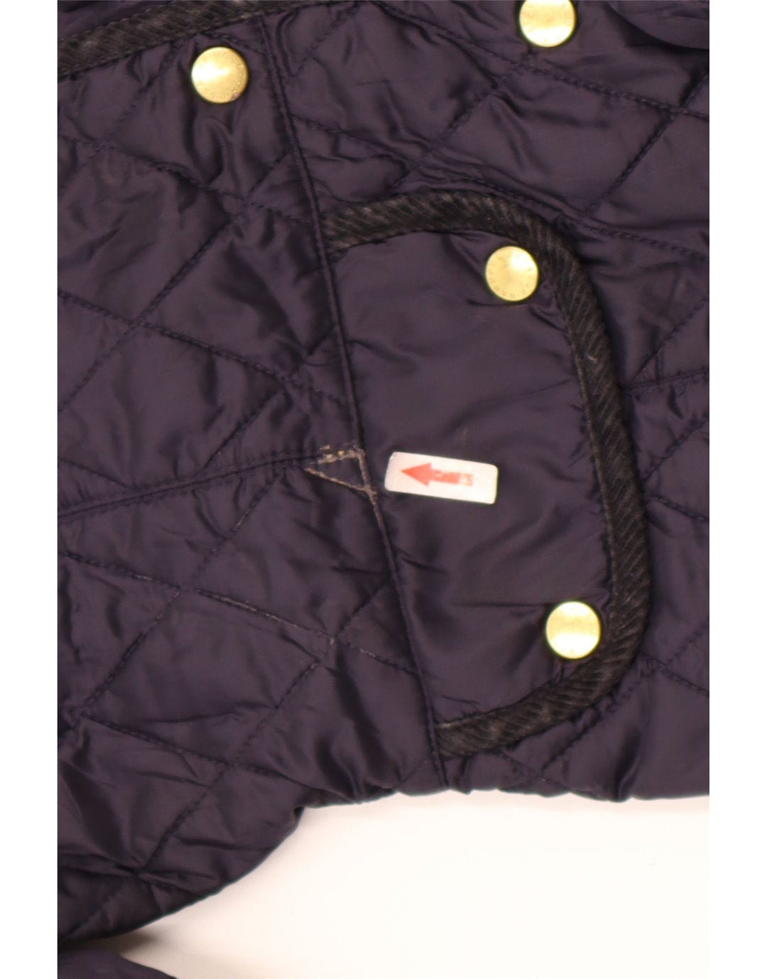 Barbour Girls Quilted Jacket 10-11 Years Large Navy Blue Polyamide