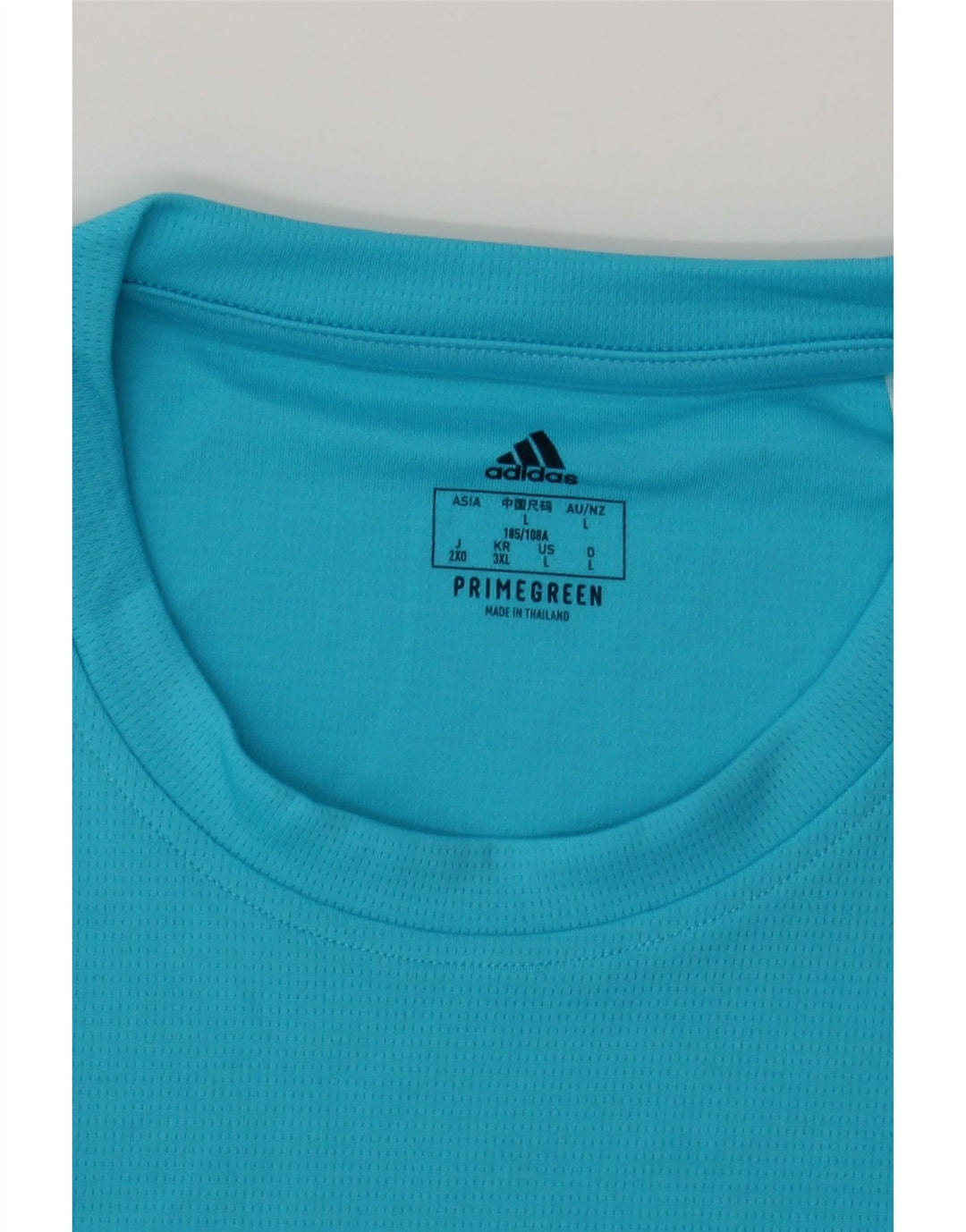 ADIDAS Mens T-Shirt Top Large Blue Polyester Vintage Adidas and Second-Hand Adidas from Messina Hembry 