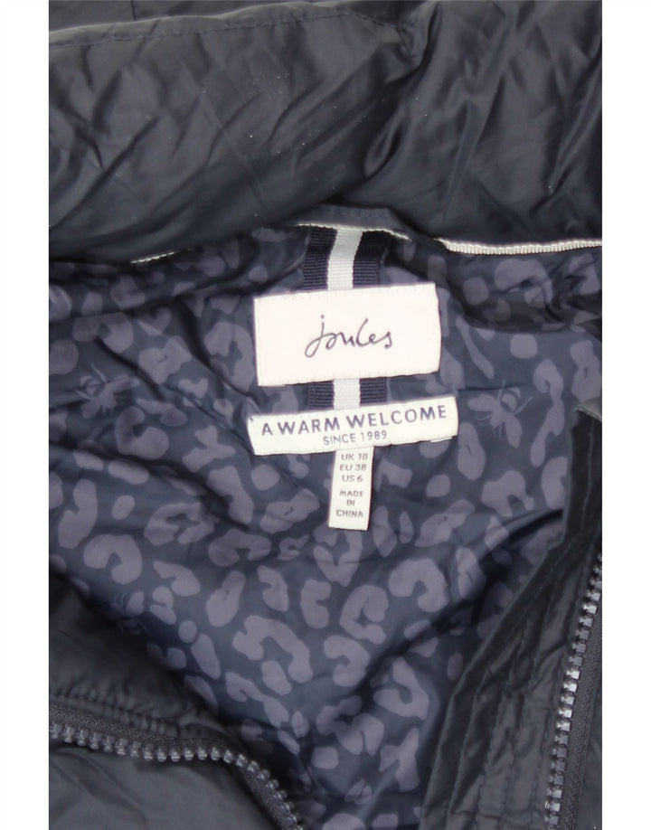 Damski płaszcz z kapturem, oversize, wyściełany Joules UK 10, mały, granatowy, poliester